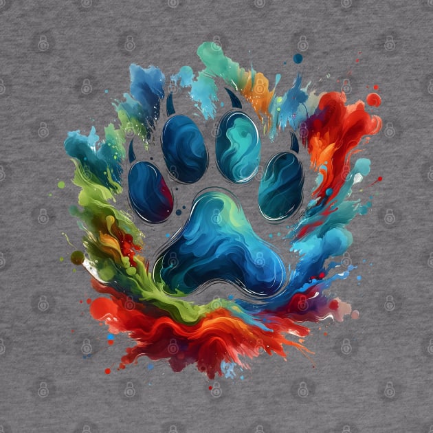 Dog Paws with watercolor splash by Pacar